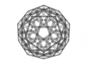 Wireframe Shape Geometric Megaminx Cube 3D Print Model
