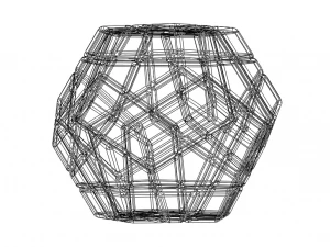 Wireframe Shape Geometric Megaminx Cube 3D Print Model