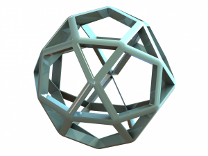 Wireframe Shape Icosidodecahedron 3Dプリントモデル