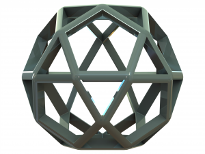 Wireframe Shape Icosidodecahedron 3Dプリントモデル