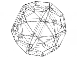Wireframe Shape Icosidodecahedron 3D Print Model