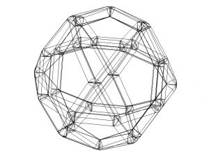 Wireframe Shape Icosidodecahedron 3Dプリントモデル