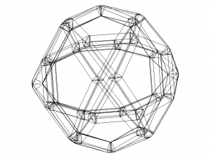 Wireframe Shape Icosidodecahedron 3Dプリントモデル