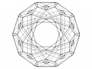 Wireframe Shape Icosidodecahedron 3Dプリントモデル