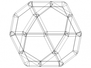 Wireframe Shape Icosidodecahedron 3Dプリントモデル