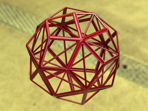Wireframe Shape Small Triambic Icosahedron 3Dプリントモデル