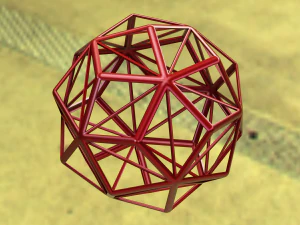 Tel Kafes Şekli K&uuml;&ccedil;&uuml;k Triambik Icosahedron 3D Baskı Modeli