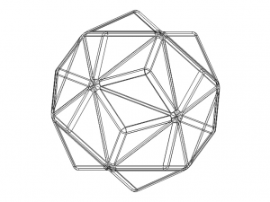Wireframe Shape Small Triambic Icosahedron Modello di stampa 3D