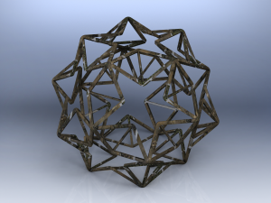 Wireframe Shape Small Ditrigonal Icosidodecahedron 3D 打印模型