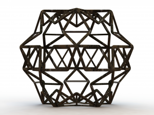 Wireframe Shape Small Ditrigonal Icosidodecahedron 3D Print Model