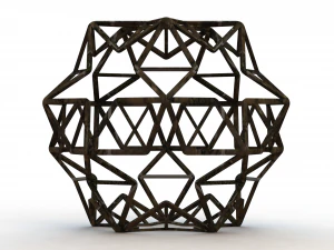 Wireframe Shape Small Ditrigonal Icosidodecahedron 3D Print Model