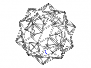 Wireframe Shape Small Ditrigonal Icosidodecahedron 3D Print Model