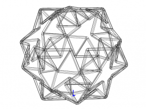 Wireframe Shape Small Ditrigonal Icosidodecahedron 3D Print Model