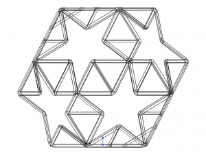 Wireframe Shape Small Ditrigonal Icosidodecahedron 3D Print Model