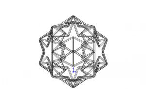 Wireframe Shape Small Ditrigonal Icosidodecahedron 3D Print Model