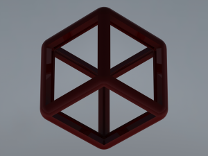 Wireframe Shape Rhombic Dodecahedron 3Dプリントモデル