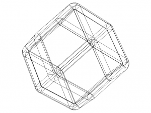 Wireframe Shape Rhombic Dodecahedron 3D Baskı Modeli