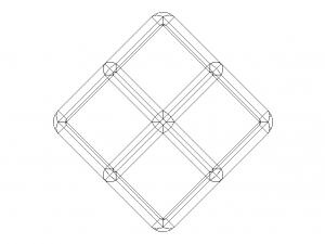 Wireframe Shape Rhombic Dodecahedron 3D Baskı Modeli