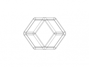 Wireframe Shape Rhombic Dodecahedron 3D Baskı Modeli