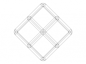 Wireframe Shape Rhombic Dodecahedron 3D Baskı Modeli