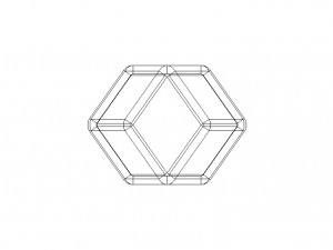 Wireframe Shape Rhombic Dodecahedron 3D Baskı Modeli