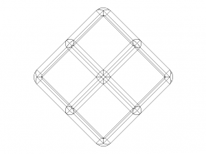 Wireframe Shape Rhombic Dodecahedron 3D Baskı Modeli