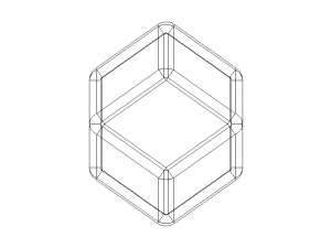 Wireframe Shape Rhombic Dodecahedron 3D Baskı Modeli