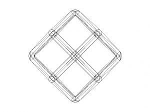 Wireframe Shape Rhombic Dodecahedron 3D Baskı Modeli