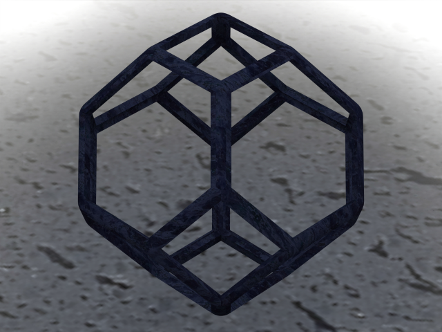 Wireframe Shape Tetradecahedron 3D 打印模型 .c4d .max .obj .3ds .fbx .stl .blend 