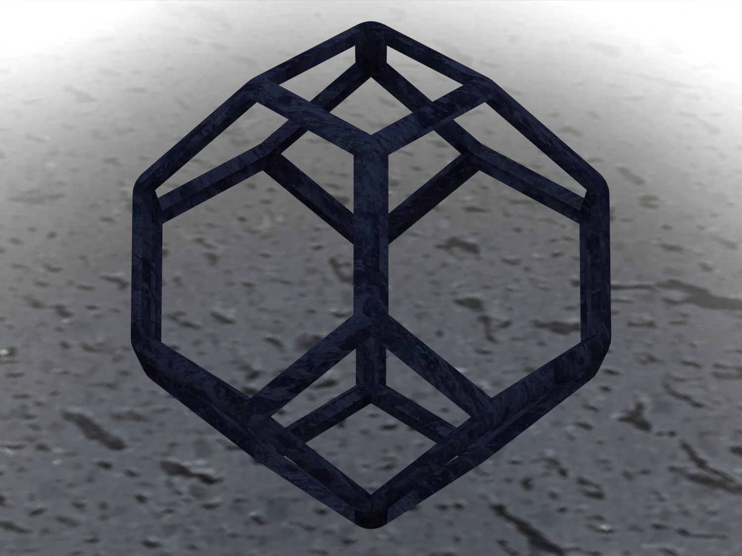 Wireframe Shape Tetradecahedron 3D Print Model .c4d .max .obj .3ds .fbx .stl .blend 