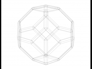 Wireframe Shape Tetradecahedron 3D 打印模型