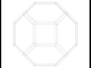Wireframe Shape Tetradecahedron 3D Print Model