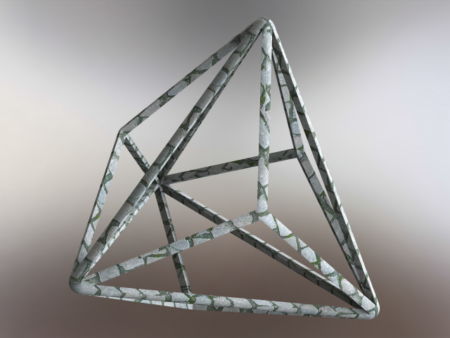 Wireframe Shape Triakis Tetrahedron 3D-Druckmodell .c4d .max .obj .3ds .fbx .stl .blend 