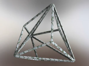 Wireframe Shape Triakis Tetrahedron 3D Print Model