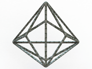 Wireframe Shape Triakis Tetrahedron 3D-Druckmodell