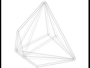 Wireframe Shape Triakis Tetrahedron 3D Print Model