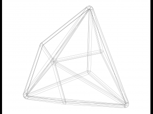 Wireframe Shape Triakis Tetrahedron 3D-Druckmodell