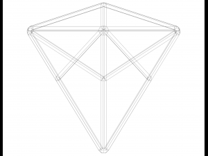 Wireframe Shape Triakis Tetrahedron 3D-Druckmodell