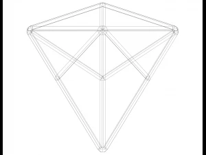 Wireframe Shape Triakis Tetrahedron 3D Print Model