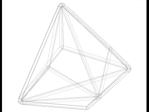 Wireframe Shape Triakis Tetrahedron 3D Print Model