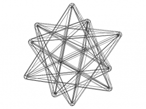 Wireframe Shape Stellated Dodecahedron 3D Baskı Modeli