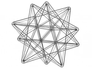Wireframe Shape Stellated Dodecahedron 3D Print Model