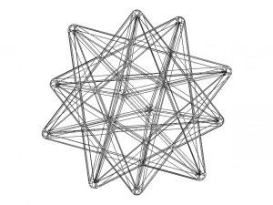 Wireframe Shape Stellated Dodecahedron 3D Print Model