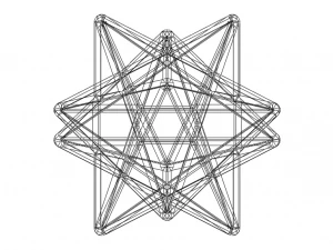 Wireframe Shape Stellated Dodecahedron 3D Print Model