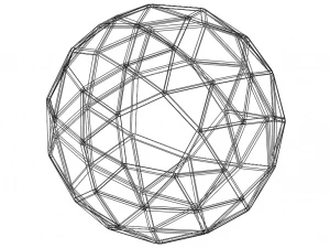 Wireframe Shape Snub Dodecahedron 3D Print Model