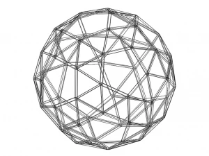 Wireframe Shape Snub Dodecahedron 3D Print Model