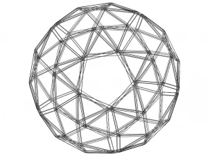 Wireframe Shape Snub Dodecahedron 3D Print Model