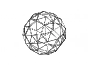 Wireframe Shape Snub Dodecahedron 3D Print Model