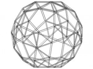 Wireframe Shape Snub Dodecahedron 3D Print Model