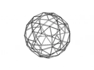 Wireframe Shape Snub Dodecahedron 3D Print Model